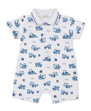 Kissy Kissy (12-18M) Construction Truck Pima Cotton Short Playsuit Romper